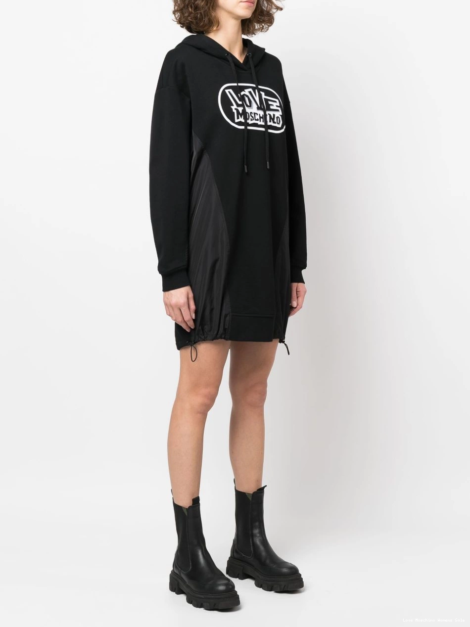 Affordable hooded print logo dress Love Women Moschino sweater 0329